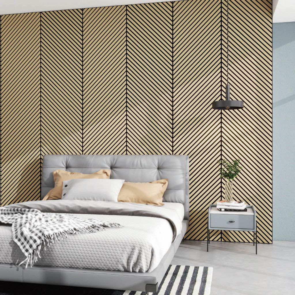 Επένδυση τοίχου 3D Wall Acoustic Panel Natural Diagonal